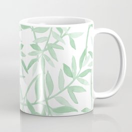 Mint Green Leaves - Watercolor Print  Coffee Mug