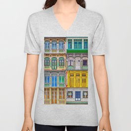 The Singapore Shophouse V Neck T Shirt