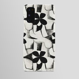 Vintage Cubist Black and White Flowers Android Case