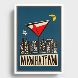 Manhattan Cocktail Print Framed Canvas