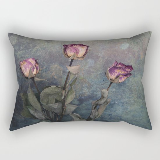 Three Dried Roses III Rectangular Pillow