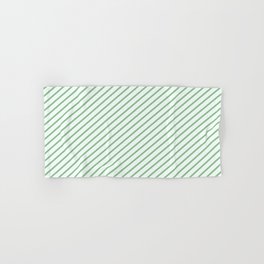 [ Thumbnail: Dark Sea Green & Mint Cream Colored Striped/Lined Pattern Hand & Bath Towel ]