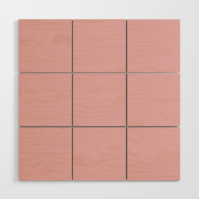 Pastel Pink Crepe Solid Color Hue Shade - Patternless Wood Wall Art