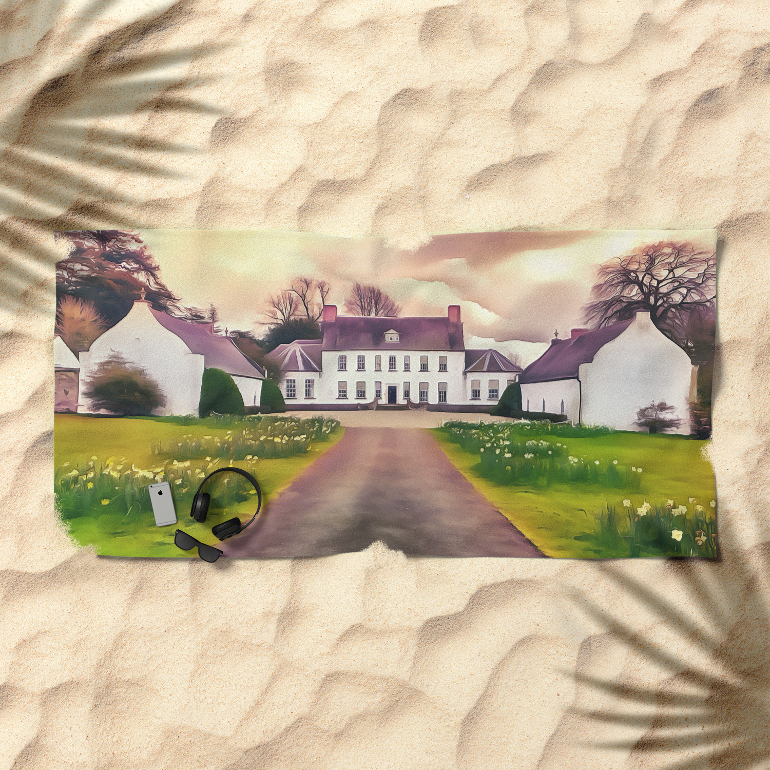 Springhill House Moneymore Ireland Painting Beach Towel By