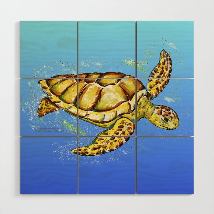 Sea Turtle No Background Wood Wall Art By Esart Society6 - Sea Turtle Wall Art Wood