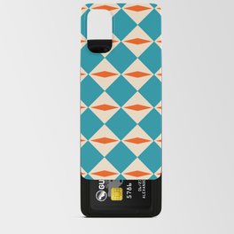 Geometric Diamond Pattern 824 Orange Turquoise and Beige Android Card Case