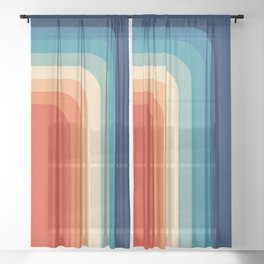 Retro 70s Color Palette III Sheer Curtain