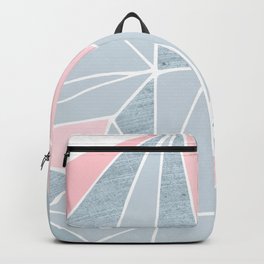 Cool blue/grey and pink geometric prism pattern Backpack