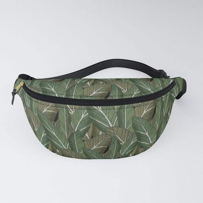 The Leafy Graphic Green Fanny Pack
