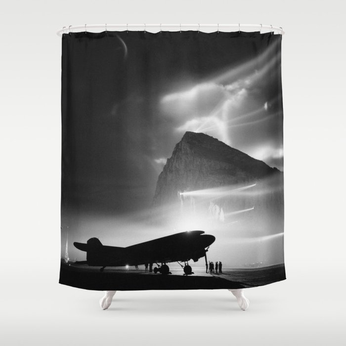 Douglas DC-3 of BOAC at Gibraltar (c1940) Shower Curtain