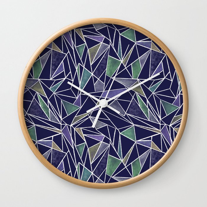 Purple and green Geometric pattern Wall Clock