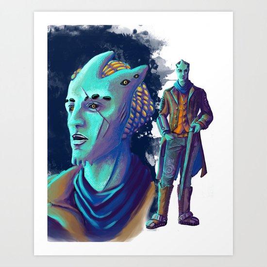 Alien Cowboy Art Print