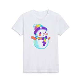 Rainbow Snowman Kids T Shirt