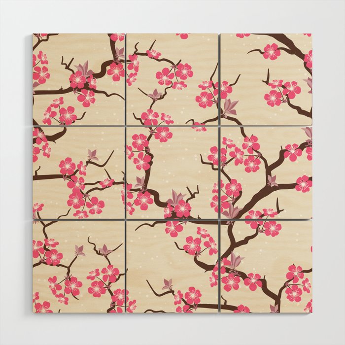 Sakura Cherry Blossoms Wood Wall Art
