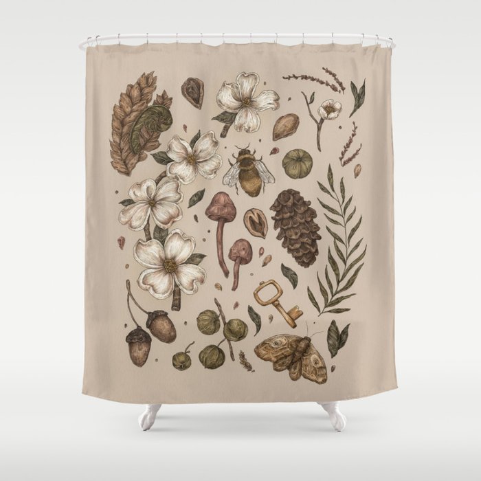 Nature Walks (Light Background) Shower Curtain