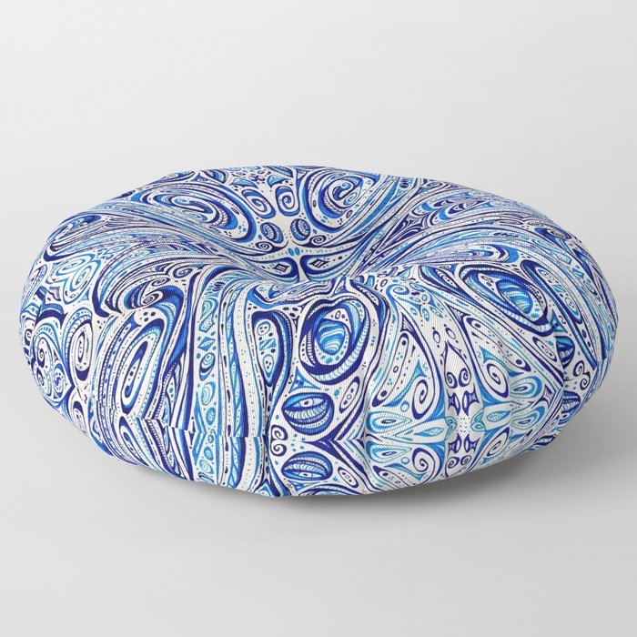 Galactic Blue Wave Floor Pillow