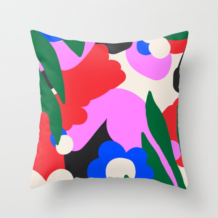 Abstract Floral Throw Pillow