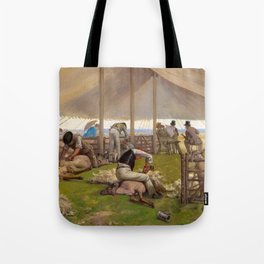 A Sheep Shearing Match, 1875 by Eyre Crowe Tote Bag