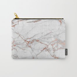 White & Gold Faux Marble Carry-All Pouch
