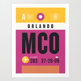 Luggage Tag A - MCO Orlando USA Art Print