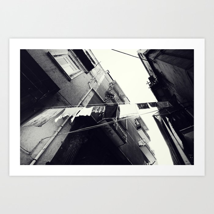 Clothes hanging out to dry in Naples | Everyday is laundry day in Napoli, Italy Art Print