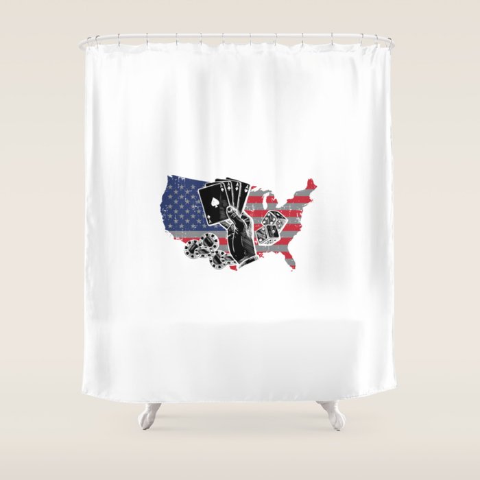 American Poker Gamble Art Work Shower Curtain By Tw Design Society6