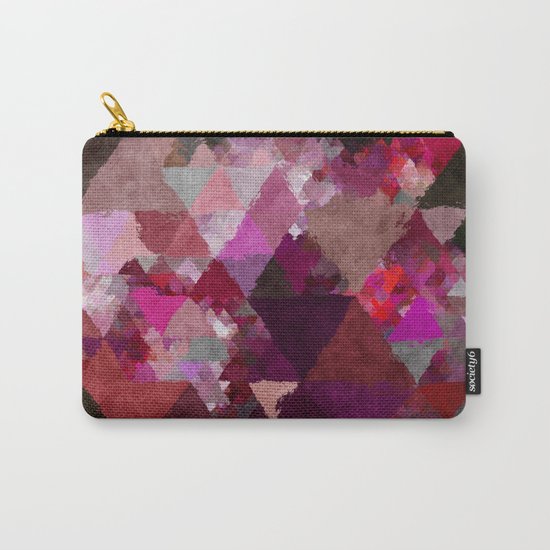 When the night comes- Dark red purple triangle pattern- Watercolor Illustration Carry-All Pouch