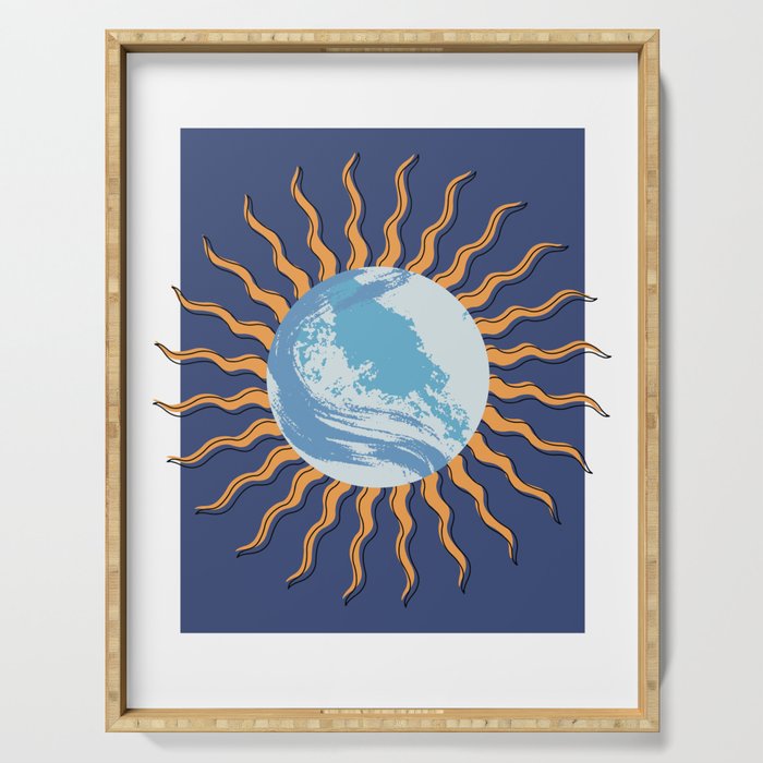 BLUE Earth Sun Serving Tray