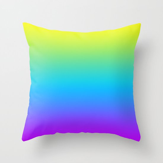 YELLOW/TEAL/PURPLE FADE Throw Pillow