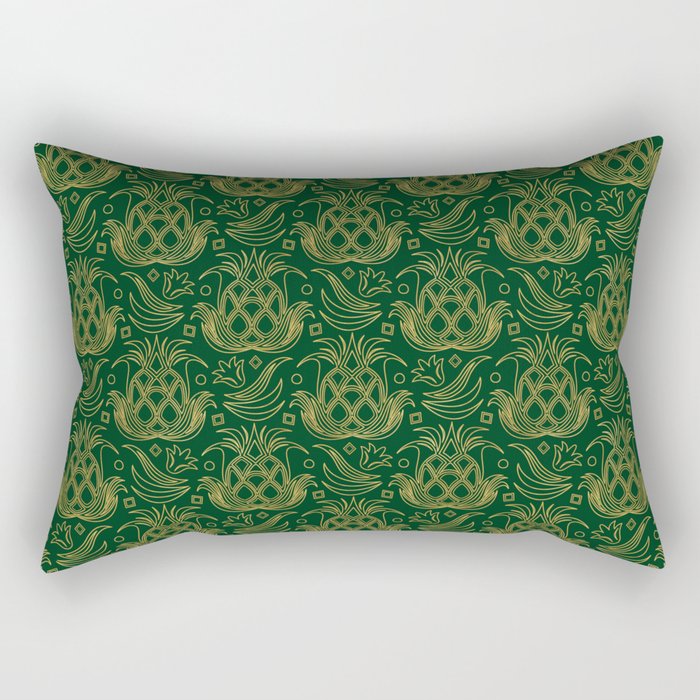 Luxe Pineapple // Emerald Green Rectangular Pillow