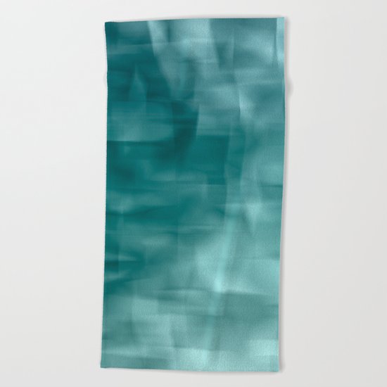 Blue and white abstract ice Beach Towel