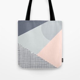 80's Retro Pattern in Dusty Rose & Grey Tote Bag