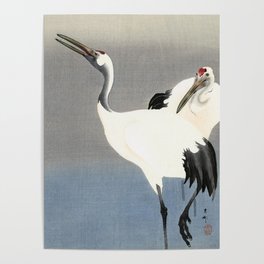 Two Cranes, 1900-1930 by Ohara Koson Poster