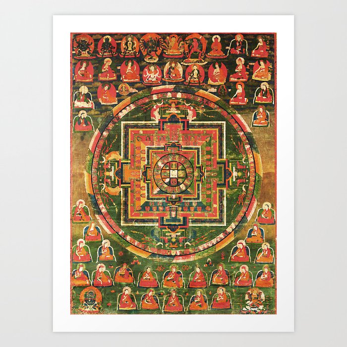 Mandala of Vairochana Buddha Sarvavid Art Print