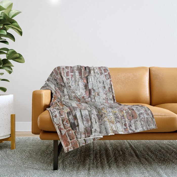 Endless seamless pattern of old brick wall  Throw Blanket