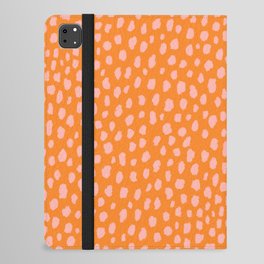 Pink and Orange Polka Dot Spots Pattern (pink/orange) iPad Folio Case