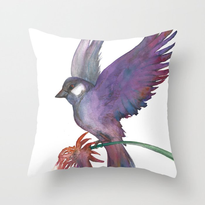 Moody wings Throw Pillow