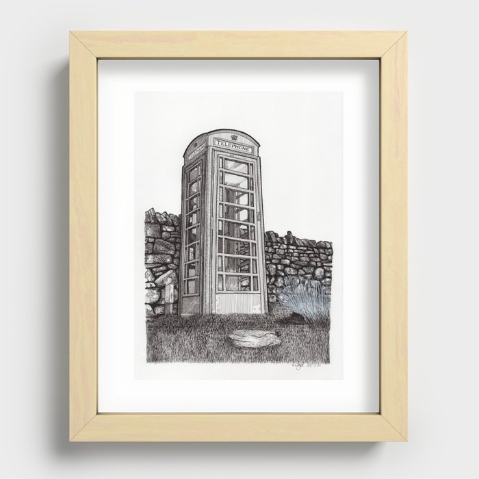 Vintage telephone box Recessed Framed Print