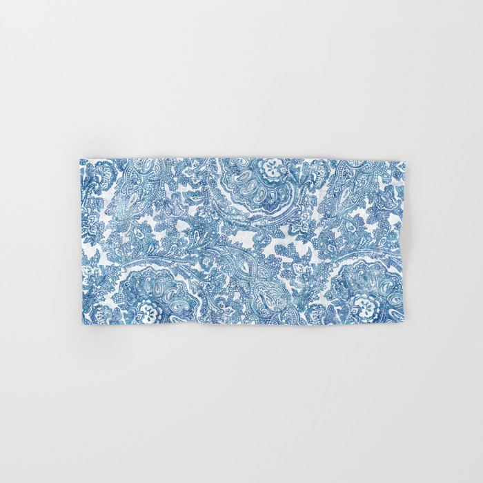 Blue Boho Paisley Pattern II Hand & Bath Towel by CatyArte Society6