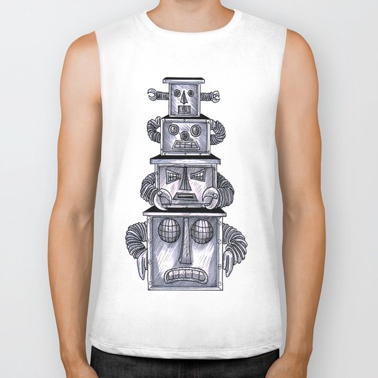 robo totem 1 Biker Tank