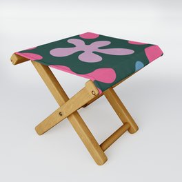 Abstract Tropical Colorful Floral Folding Stool