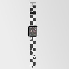 Checkered hearts black and white Apple Watch Band