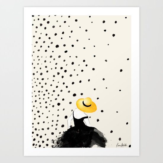Polka Rain II Art Print