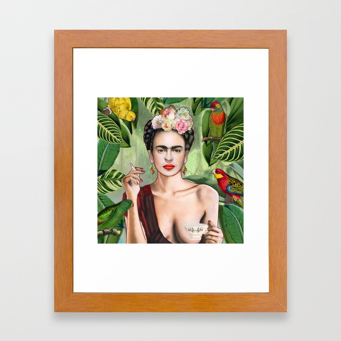 Frida con Amigos Framed Art Print