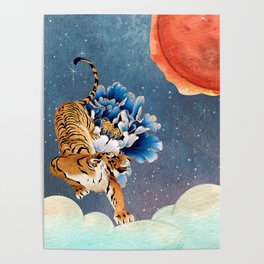 Tiger with Flower Poster