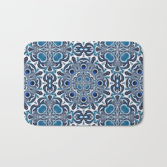Snowflake fractal pattern Bath Mat