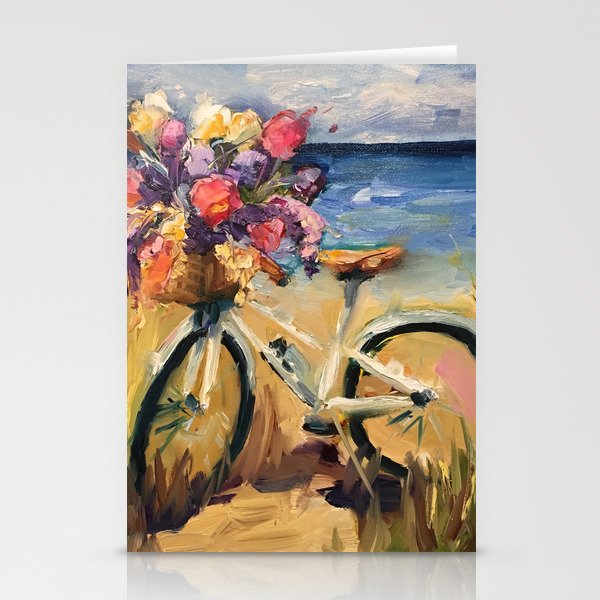 Beach Beauty Bike on the Beach Stationery Cards