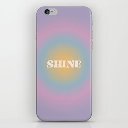 Shine Quote on Retro Colorful Funky Gradient iPhone Skin