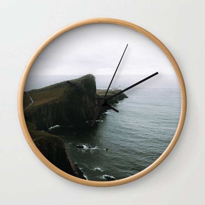 Neist Point Lighthouse II - Landscape Photography Wall Clock