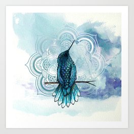 Aquarela hummingbird Art Print